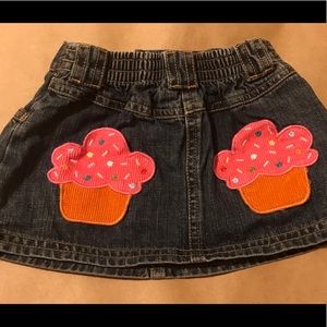 Gymboree cupcake denim mini skirt